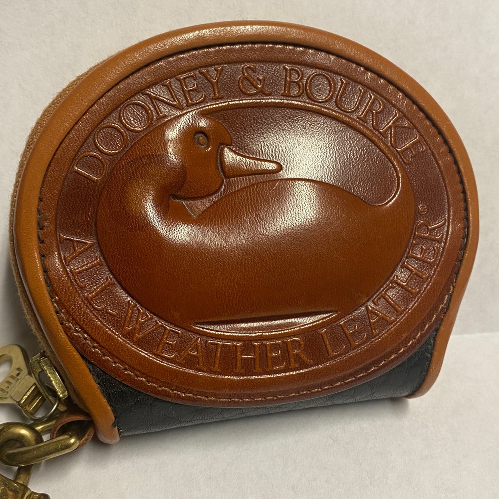 NWOT Dooney & Bourke Black Leather Big Duck Mini Zippered Bag & Wrist Strap 🇺🇸🦆